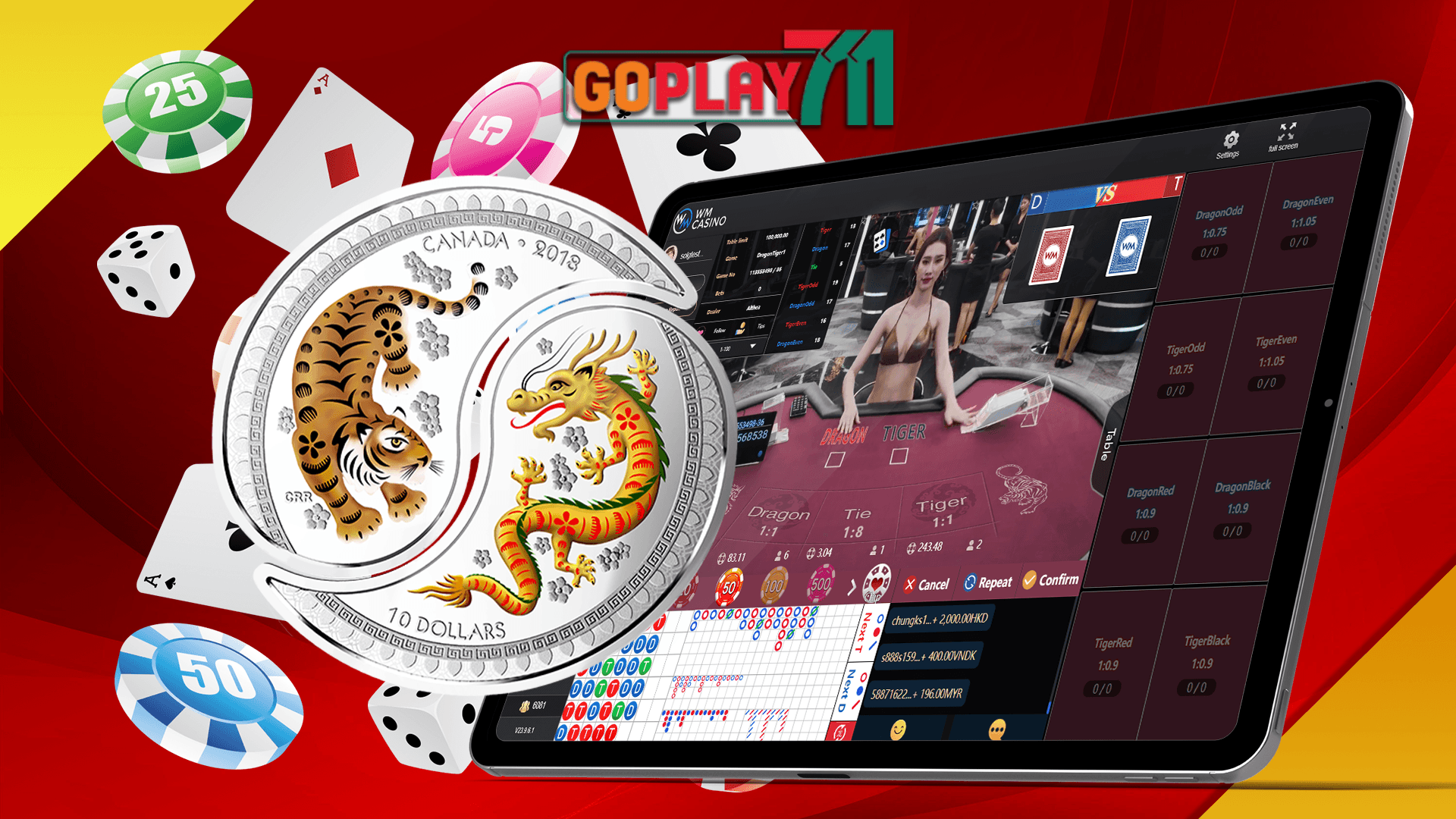 WM GAMING LIVE DRAGON TIGER