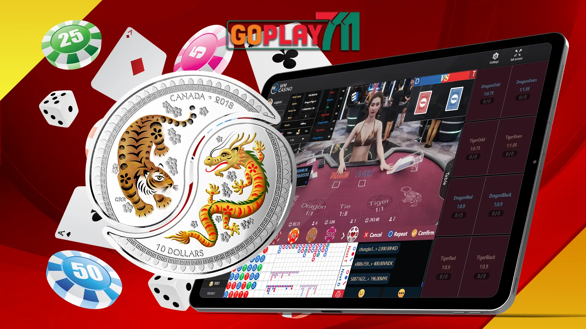 WM GAMING LIVE DRAGON TIGER