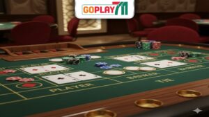 baccarat table with goplay711 logo