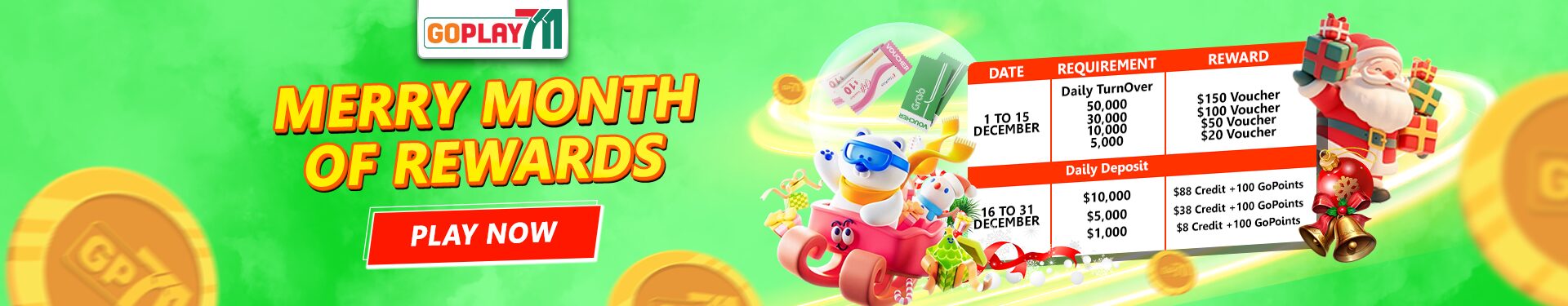 Merry Month of Rewards goplay711 Promo